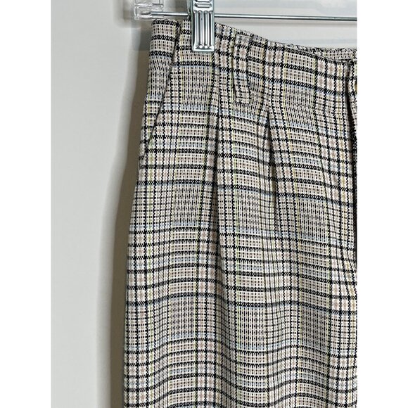 SO Wide Leg Pants Women’s 3 High Rise Plaid Tan Black Work Casual - Picture 6 of 8